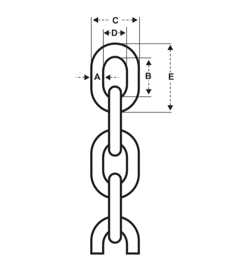 LOFRANS Galvanised Chain (30 Metres, 6mm Chain 6mm & ISO4565 / DIN766)