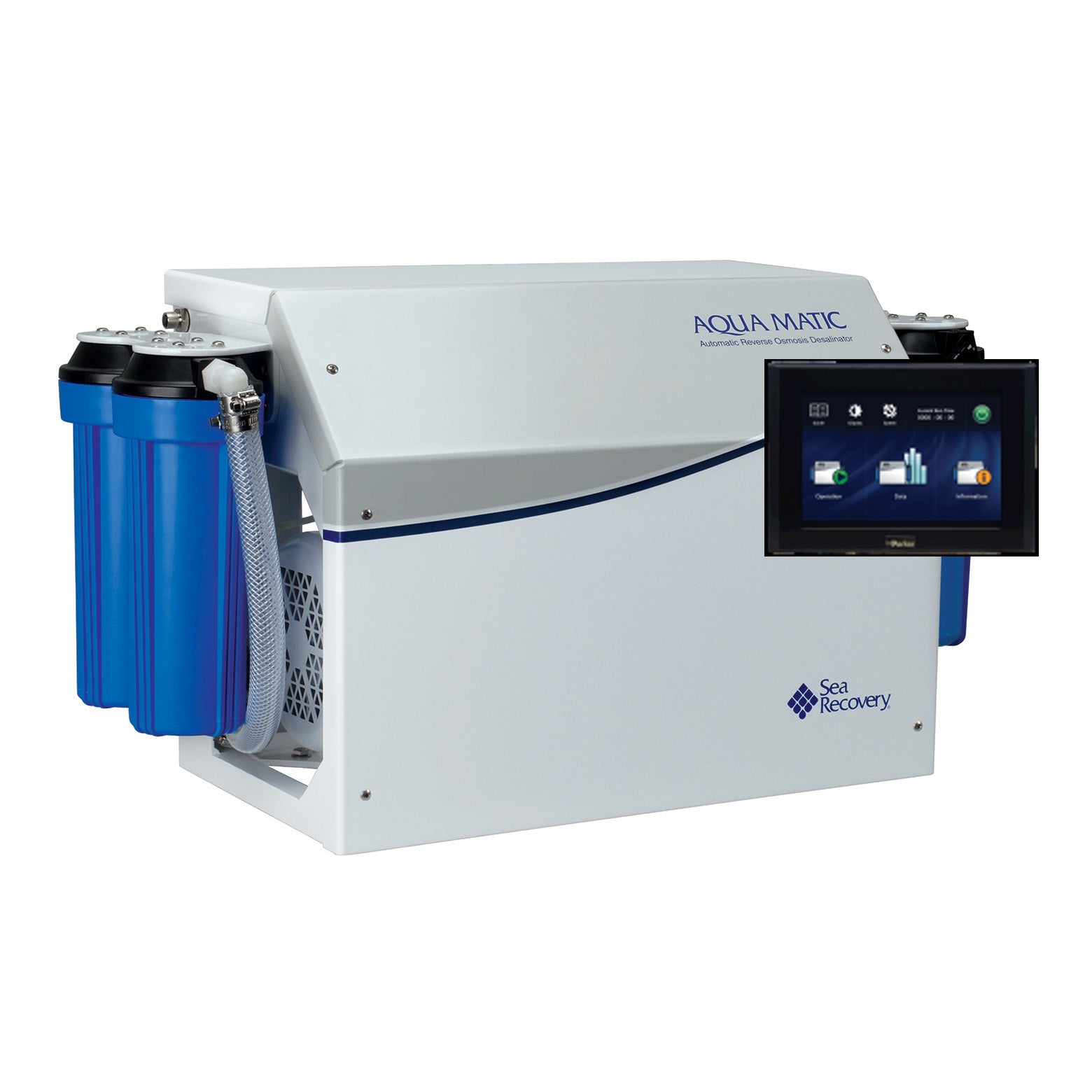 Sea Recovery - Aqua Matic 1400GPD / 220LPH | Compact Frame | 2 Membranes | Includes Commercial Pre Filter, FWF, Ph Corrector